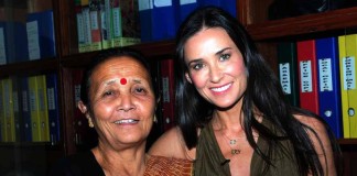 Demi Moore with Anuradha Koirala in Nepal