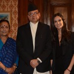 Demi Moore with Nepal's Prime Minister Jhalnath Khanal