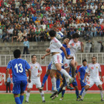 Nepali and Jordan players at Dashrath Stadium in Kathmandu