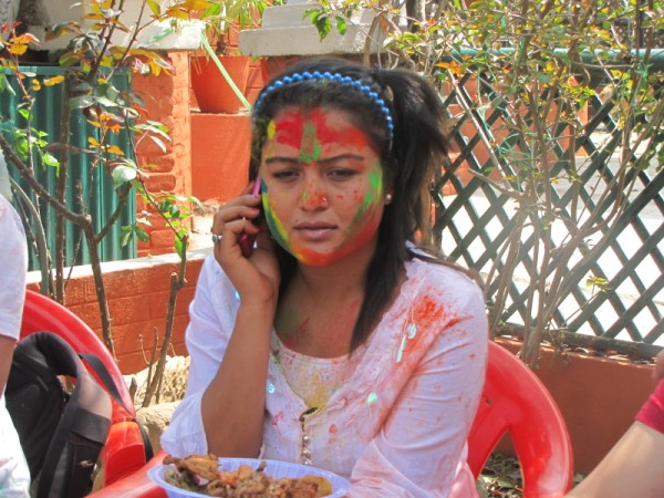 Rekha Thapa Playing Holi 2011 1