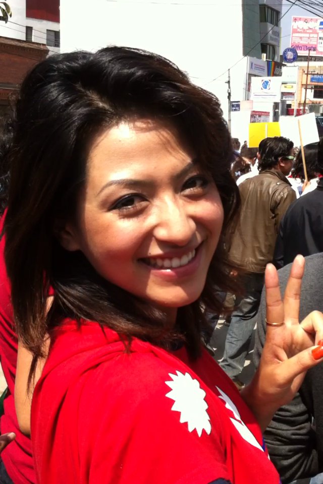 Sahana Bajracharya at Movement for Constitution in Nepal
