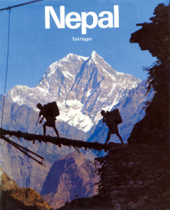 Toni Hagen's famous picture of Nilgiri from Tatopani taken in 1952 on the cover of his book, Nepal