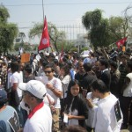 Youths infront of Constituent Assembly Building, Baneshwor 2